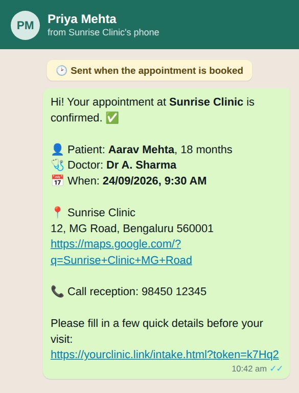 WhatsApp booking confirmation